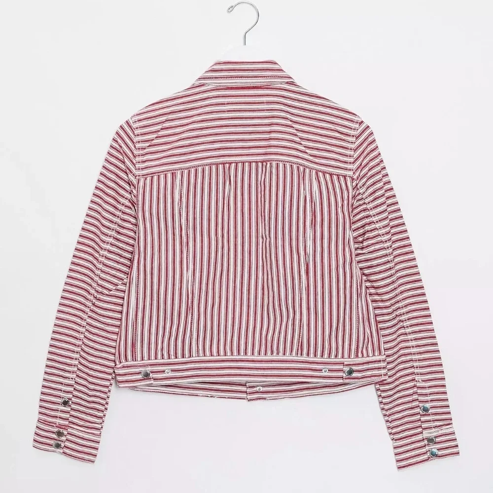 Blank NYC denim jacket in red stirpe - Picture 4 of 10